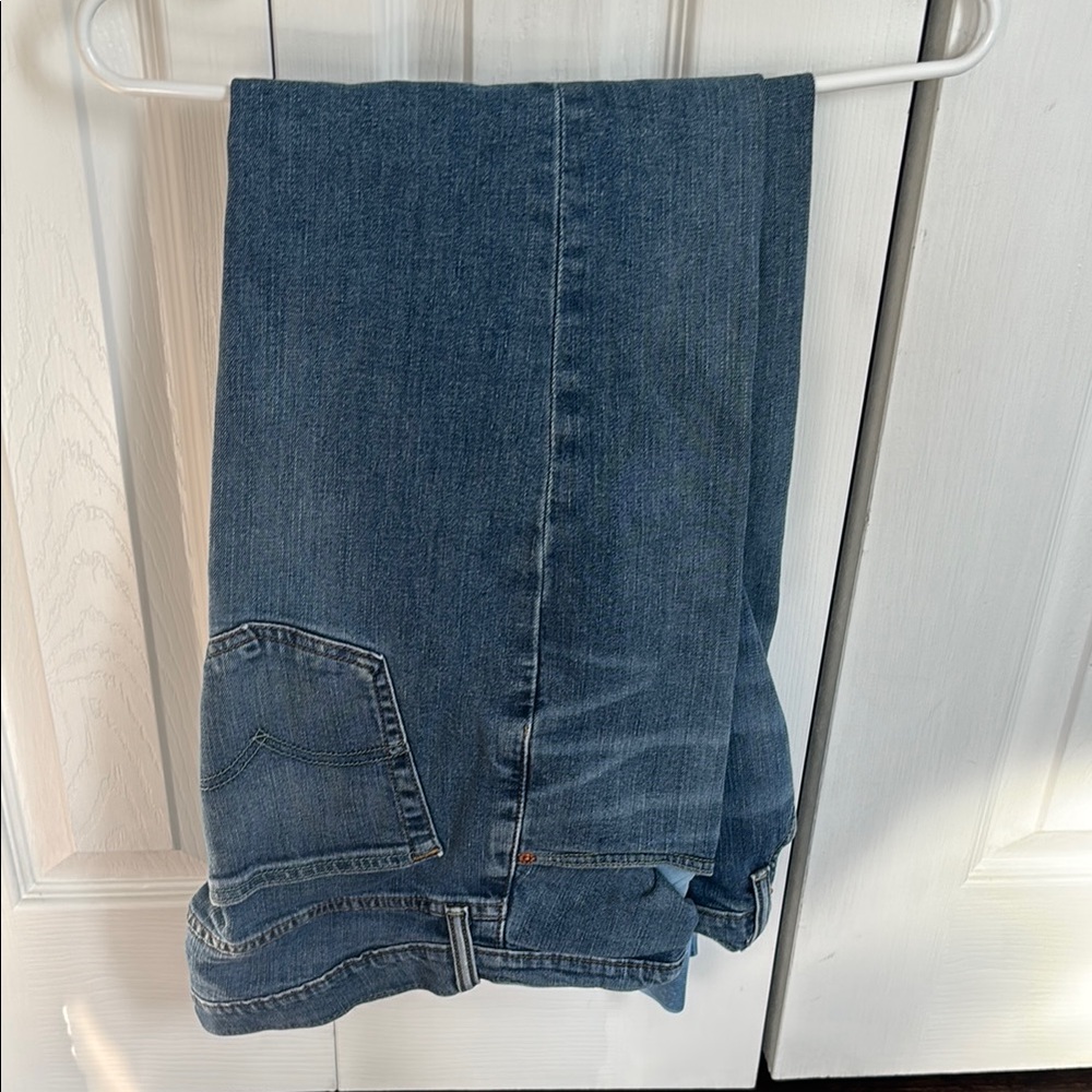 Levi Strauss Blue Flare Wide Leg Jeans with Faded Wash